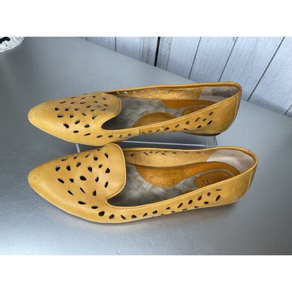 Born Shoes - BOC Born Concept Womens Yellow Orange Leather Flat Shoes Size 9